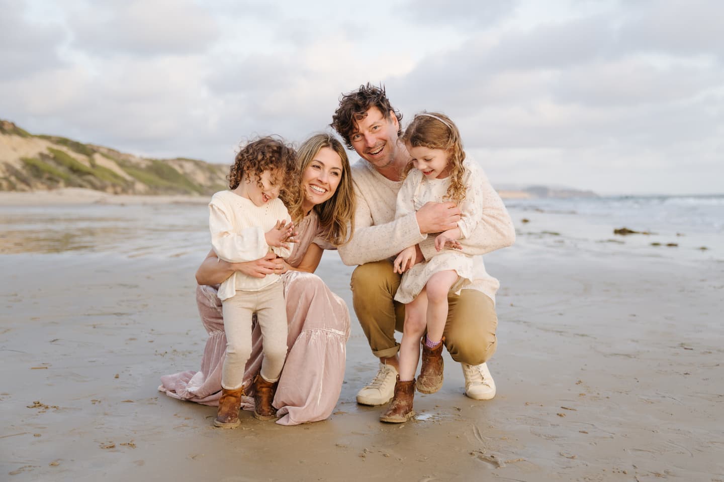 A family together at golden hour